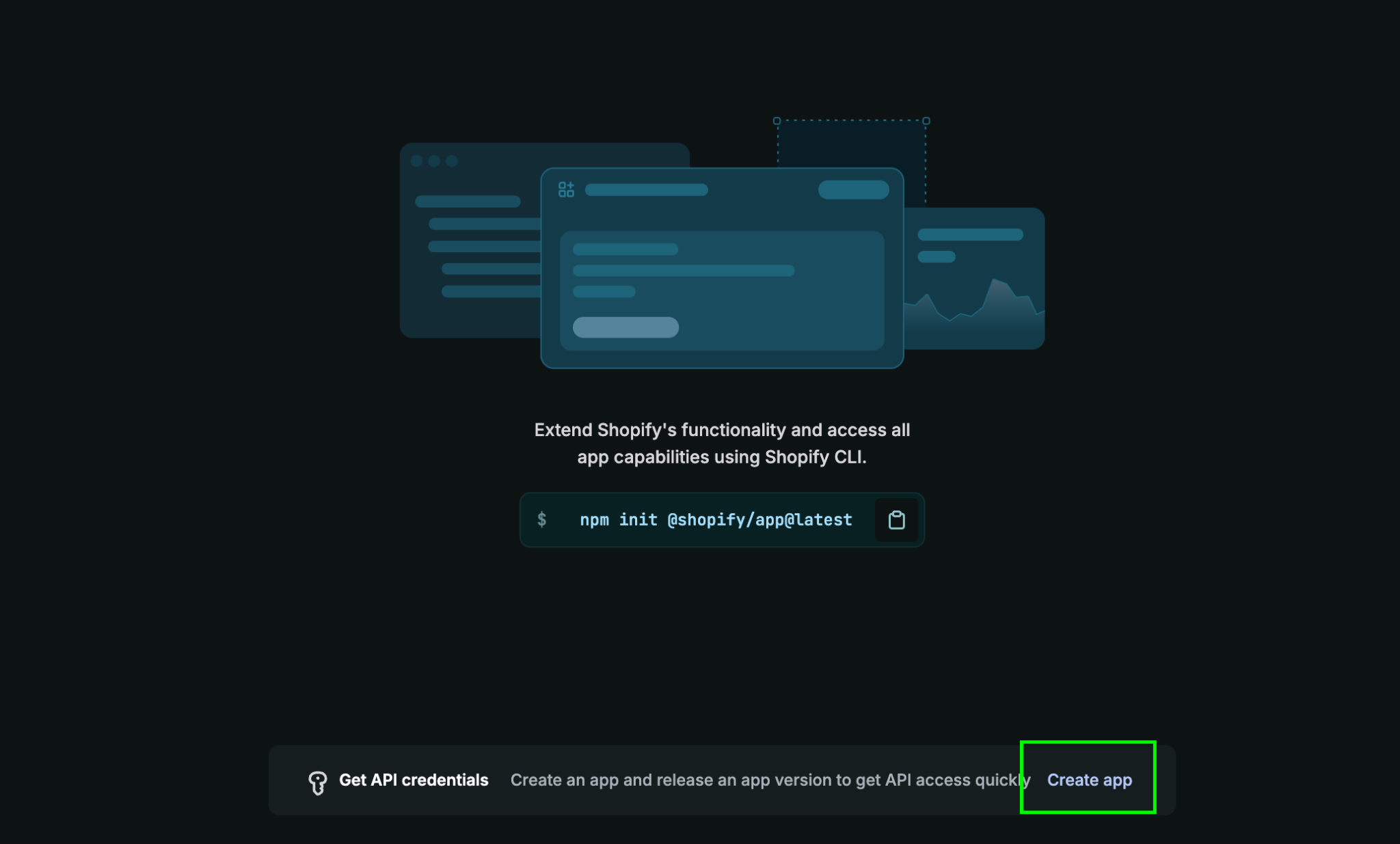 Create app button
