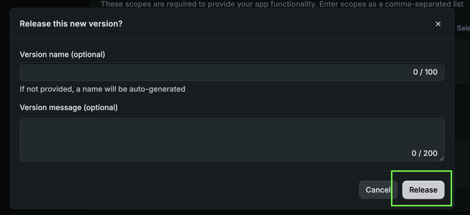 Release confirmation